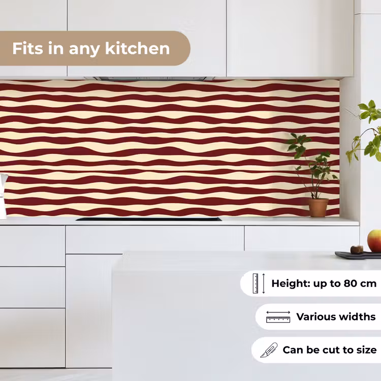 Golven - Rood - Patroon - Crème keuken achterwand 2 middel 871 -sfeer4_UK