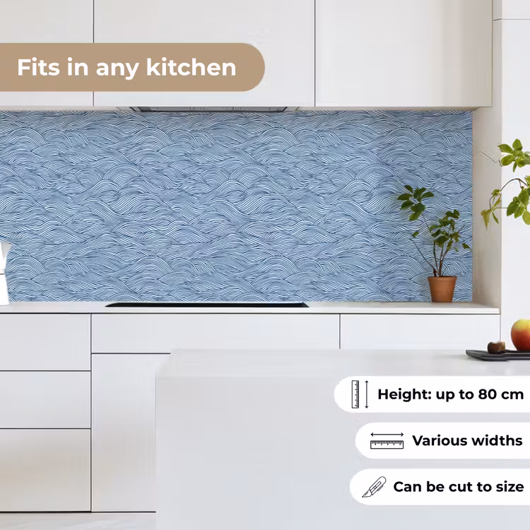 Golven - Ritmisch - Blauw keuken achterwand 2 middel 871 -sfeer4_UK