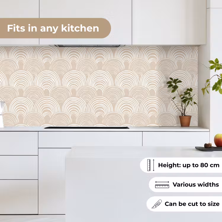 Golven - Structuur - Beige keuken achterwand 2 middel 871 -sfeer4_UK
