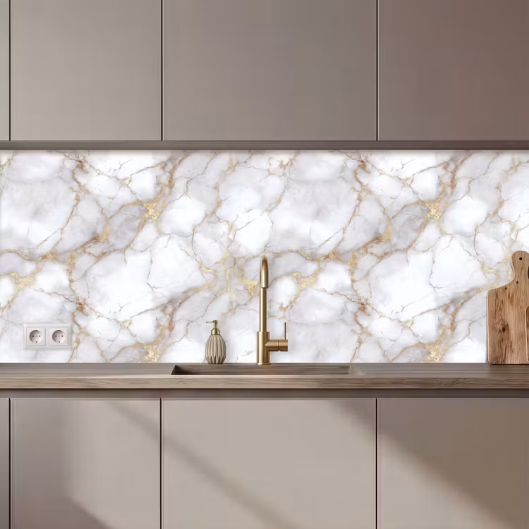 Wit - Goud - Marmer - Grijs keuken achterwand 2 middel 871 zz_3dshopping