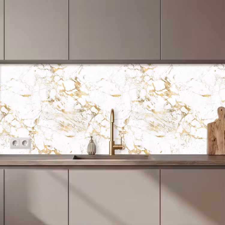 Wit - Marmer - Luxe - Goud keuken achterwand 2 middel 871 zz_3dshopping