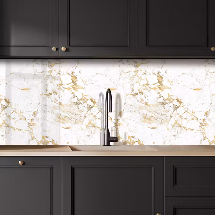 Wit - Marmer - Luxe - Goud keuken achterwand 2 middel 871 -sfeer1