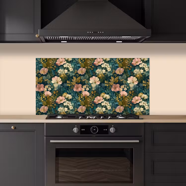 Wilde bloemen - Botanisch - Patroon - Roze - Romantisch keuken achterwand spatscherm middel 899 -sfeer1
