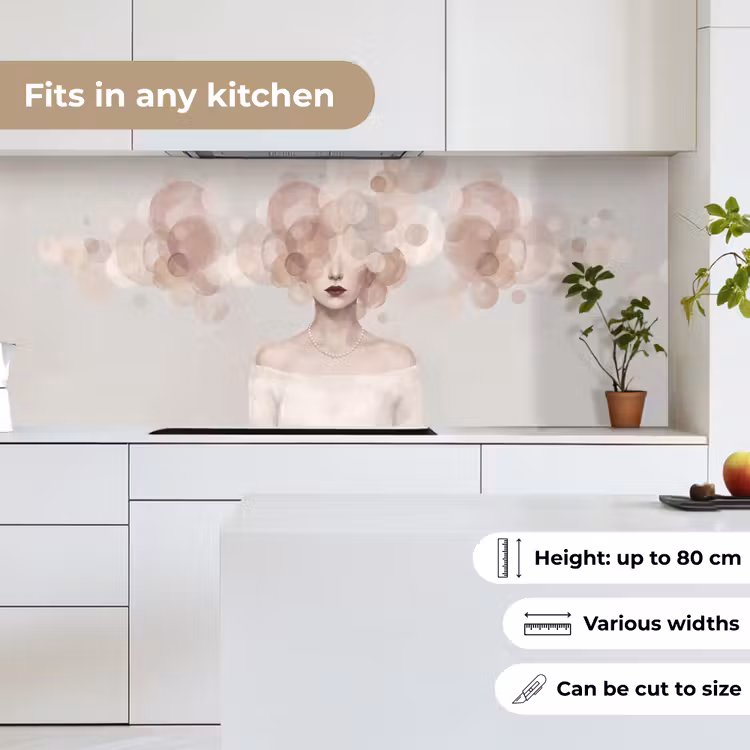 Vrouw - Cirkels - Beige keuken achterwand 2 middel -sfeer4_UK