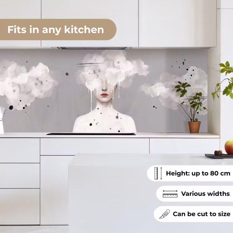 Vrouw - Wolk - Grijs keuken achterwand 2 middel -sfeer4_UK