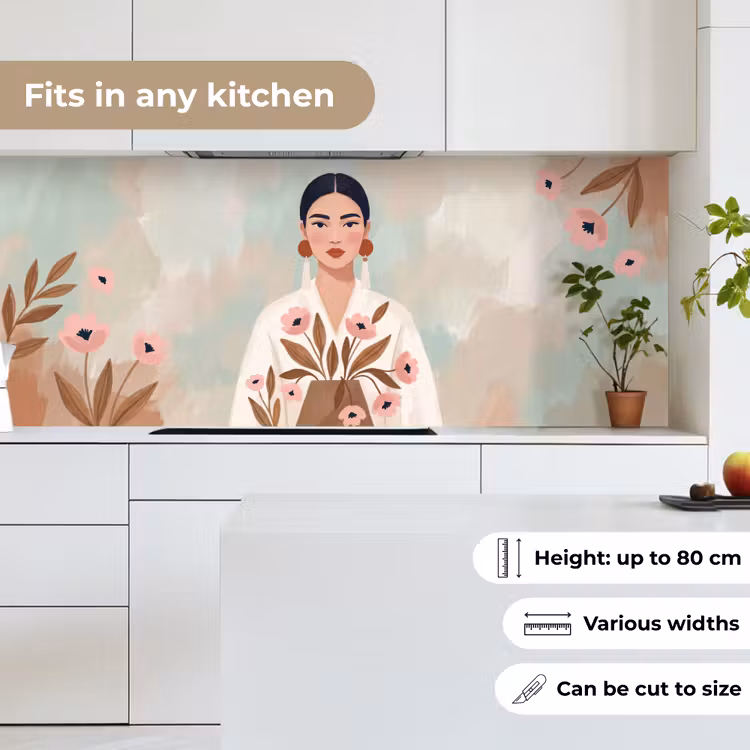 Vrouw - Kimono - Pastel keuken achterwand 2 middel -sfeer4_UK