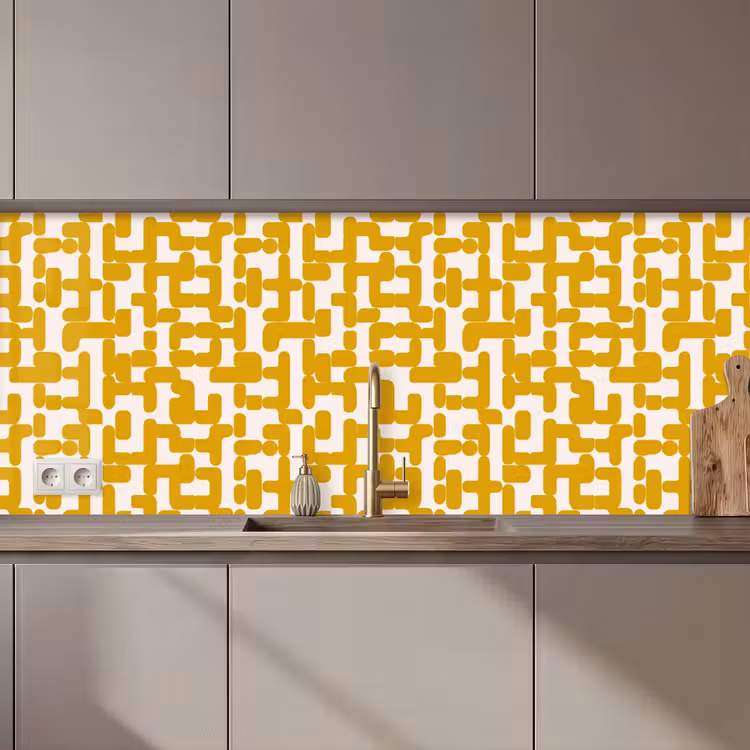 Geel - Beige - Patroon keuken achterwand 2 middel 871 zz_3dshopping