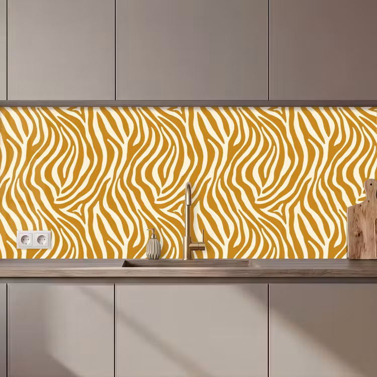 Zebra - Klassiek - Oker - Geel keuken achterwand 2 middel 871 zz_3dshopping