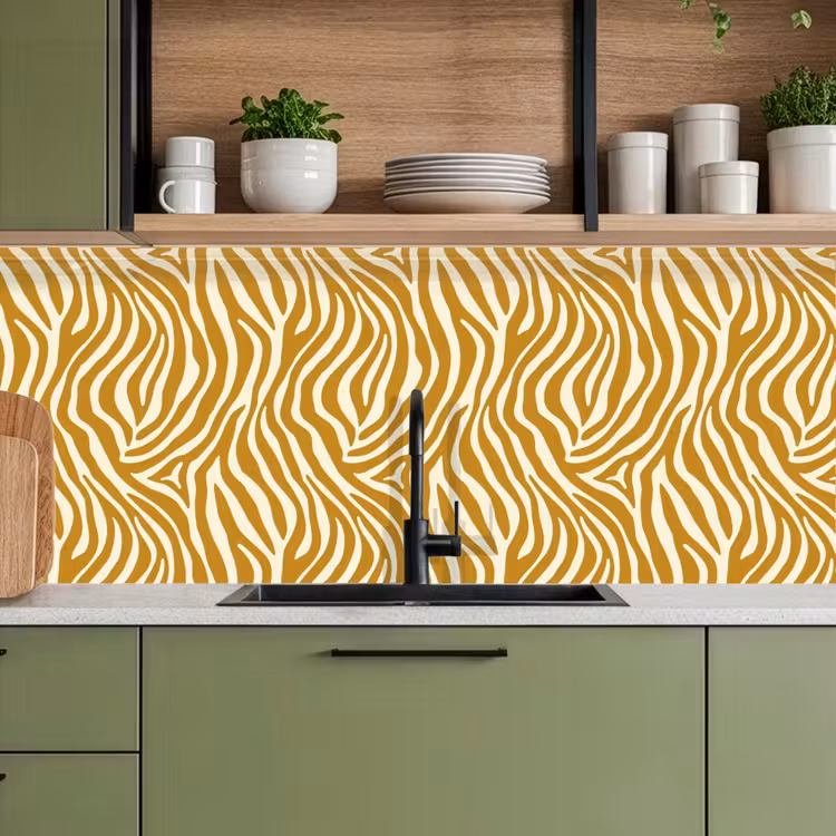 Zebra - Klassiek - Oker - Geel keuken achterwand 2 middel 871 -sfeer3