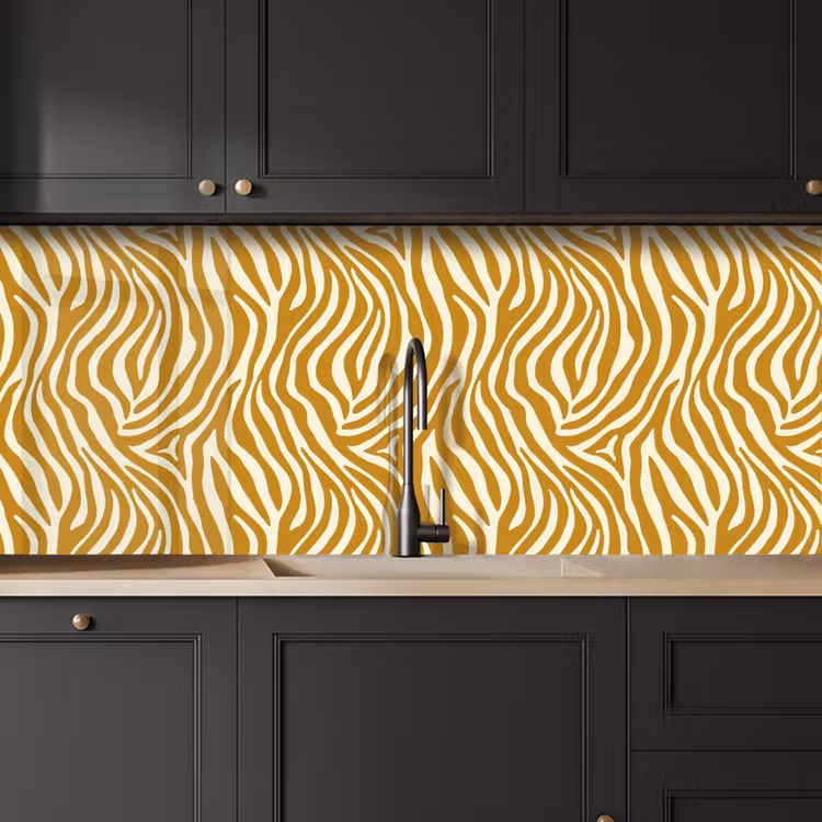 Zebra - Klassiek - Oker - Geel keuken achterwand 2 middel 871 -sfeer1