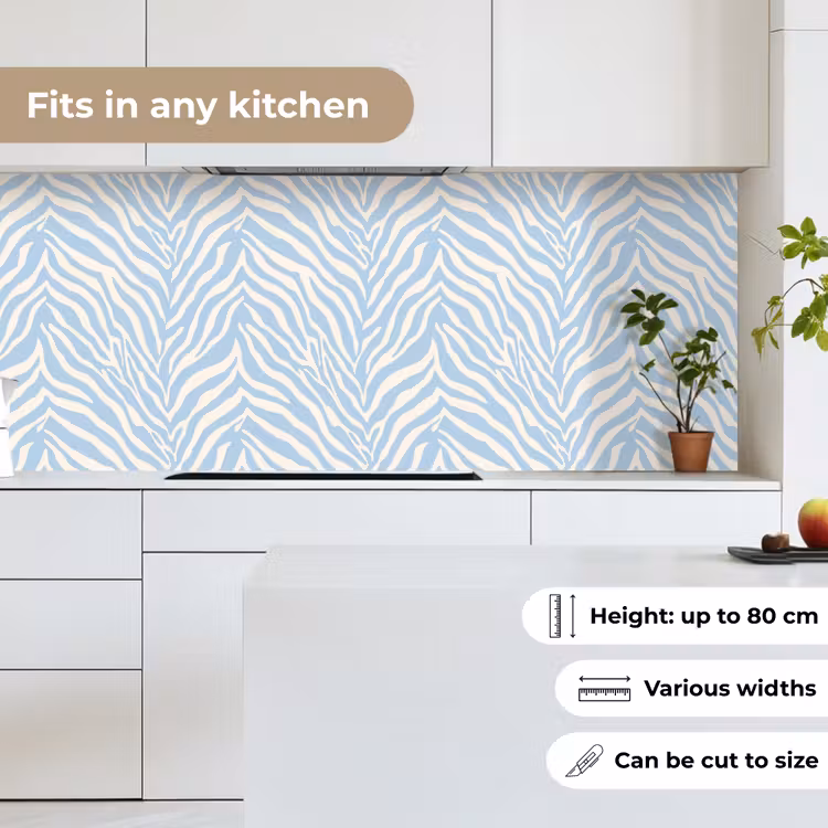 Zebra - Motief - Blauw - Wit keuken achterwand 2 middel 871 -sfeer4_UK