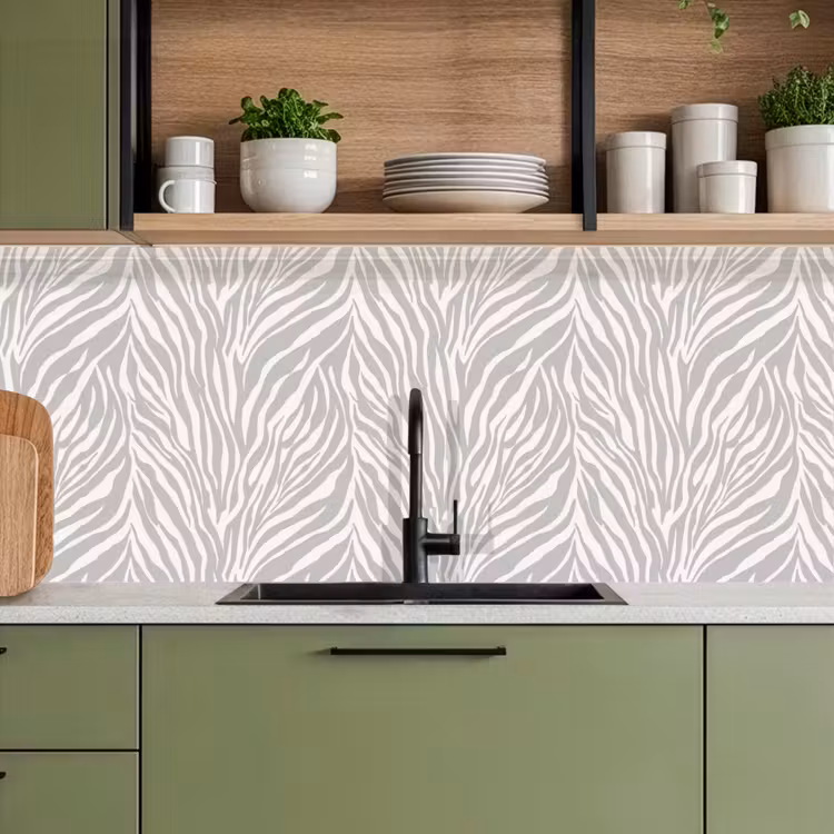 Zebra - Motief - Grijs keuken achterwand 2 middel 871 -sfeer3