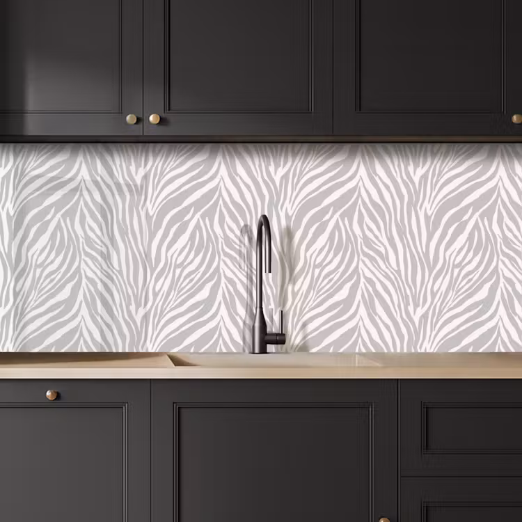 Zebra - Motief - Grijs keuken achterwand 2 middel 871 -sfeer1