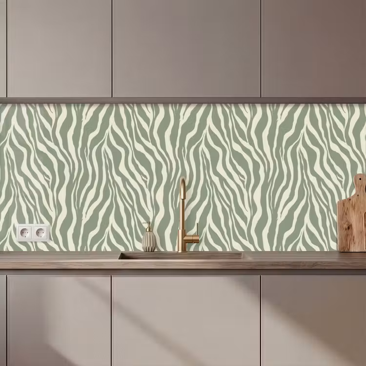 Zebra - Motief - Groen keuken achterwand 2 middel 871 zz_3dshopping
