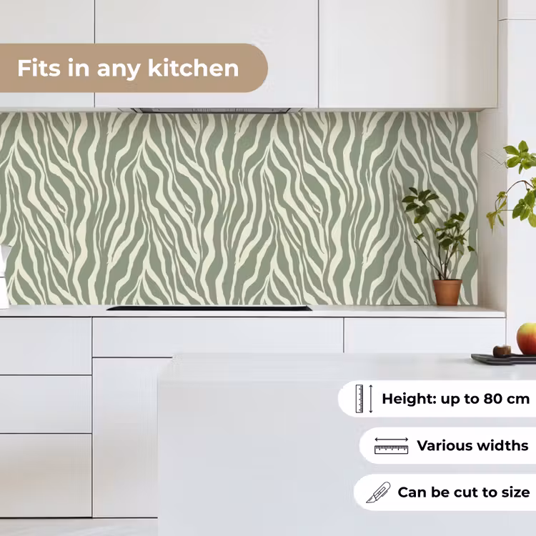 Zebra - Motief - Groen keuken achterwand 2 middel 871 -sfeer4_UK
