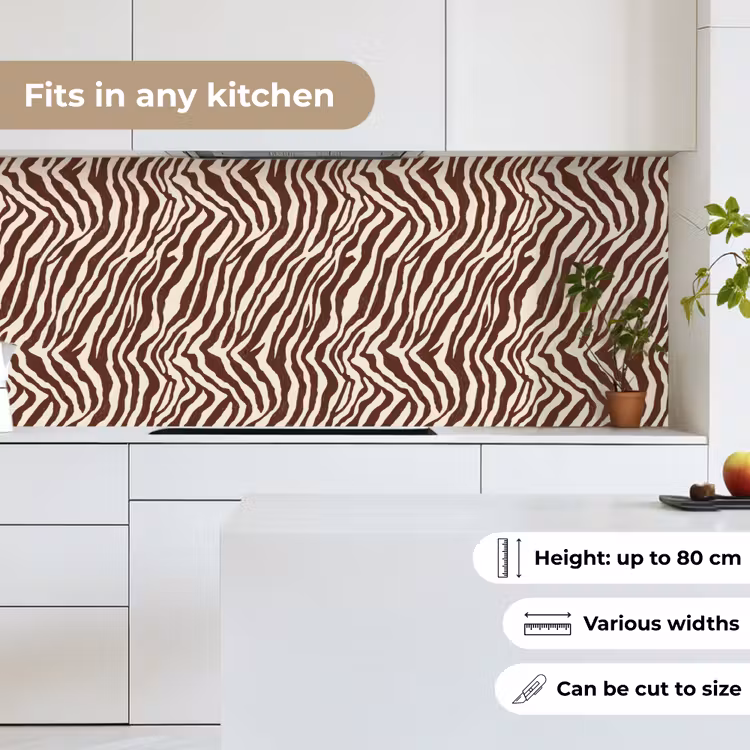 Zebra - Patroon - Zwart - Wit keuken achterwand 2 middel 871 -sfeer4_UK