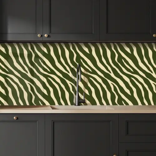 Zebra - Patroon - Groen keuken achterwand 2 middel 871 -sfeer1
