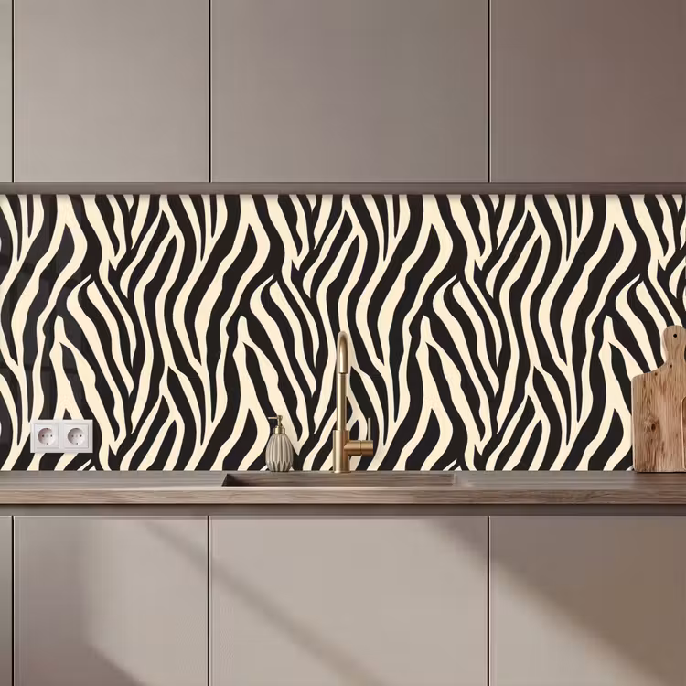 Zebra - Print - Klassiek - Zwart keuken achterwand 2 middel 871 zz_3dshopping