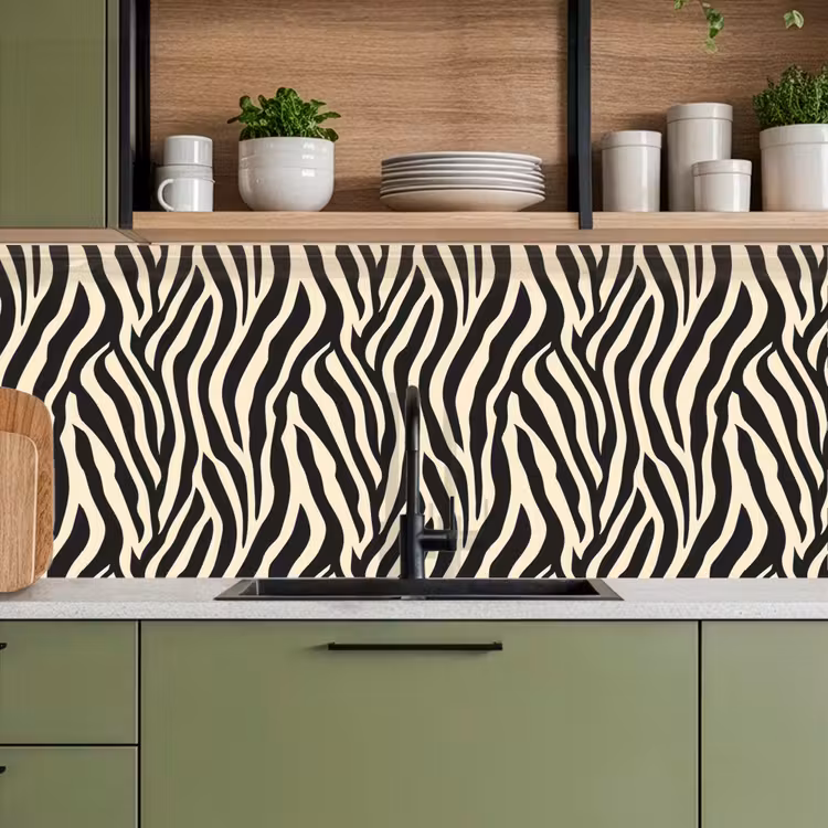 Zebra - Print - Klassiek - Zwart keuken achterwand 2 middel 871 -sfeer3