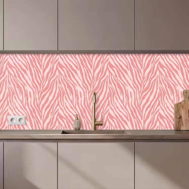Zebra - Print - Roze keuken achterwand 2 middel 871 zz_3dshopping