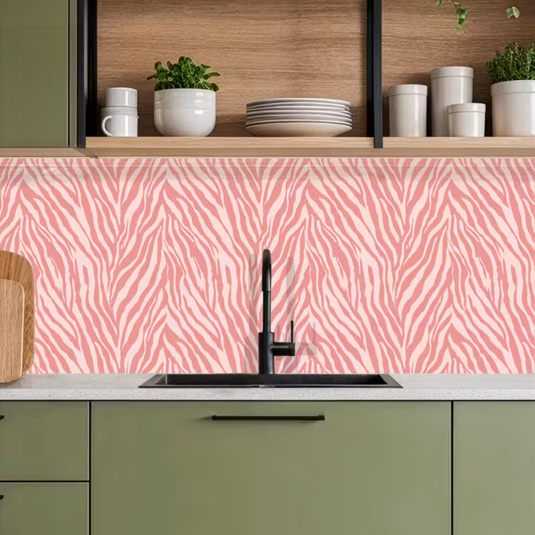 Zebra - Print - Roze keuken achterwand 2 middel 871 -sfeer3