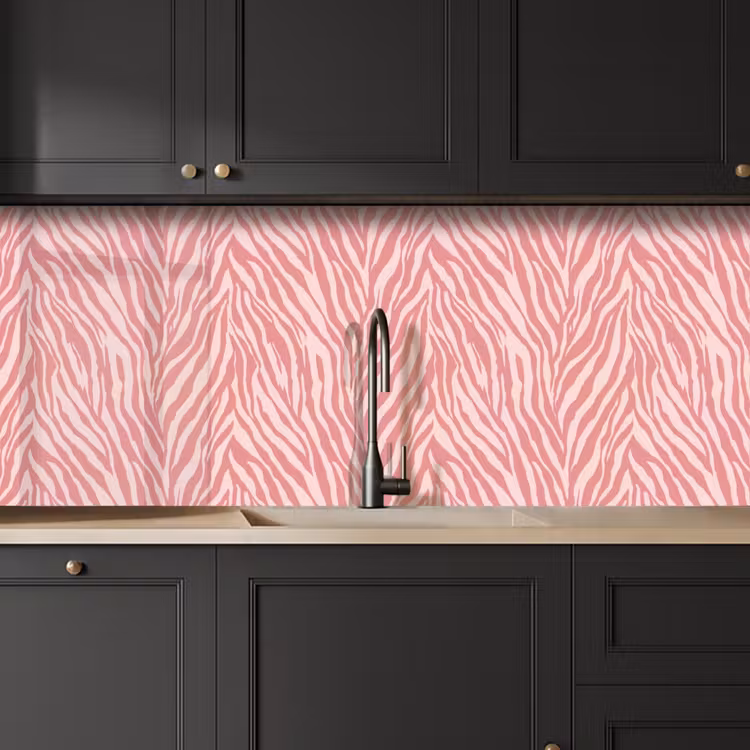 Zebra - Print - Roze keuken achterwand 2 middel 871 -sfeer1