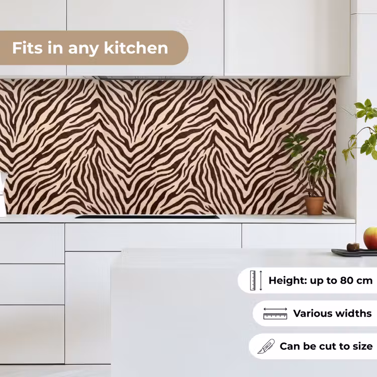 Zebra - Strepen - Bruin keuken achterwand 2 middel -sfeer4_UK
