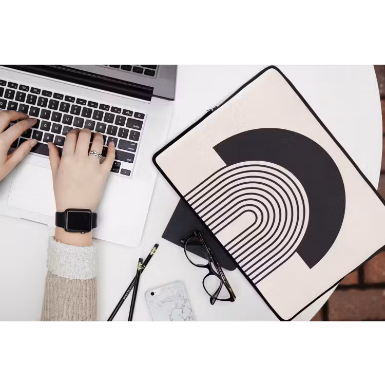 Laptop Sleeve - Abstract - Arch - Modern - Abstract - Boog - Modern laptophoes neopreen klein