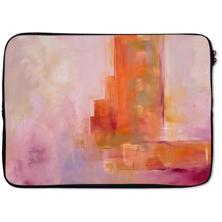 Abstract - Borstelstreken - Kunst - Paars - Goud laptophoes neopreen klein -zkaufland3dotto