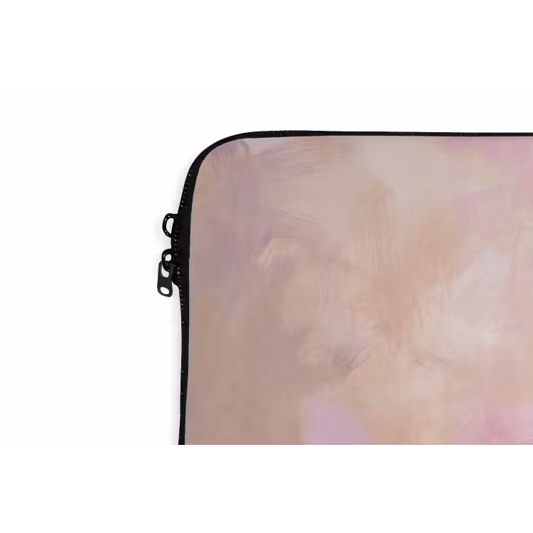 Abstract - Borstelstreken - Kunst - Paars - Goud laptophoes neopreen klein -detail