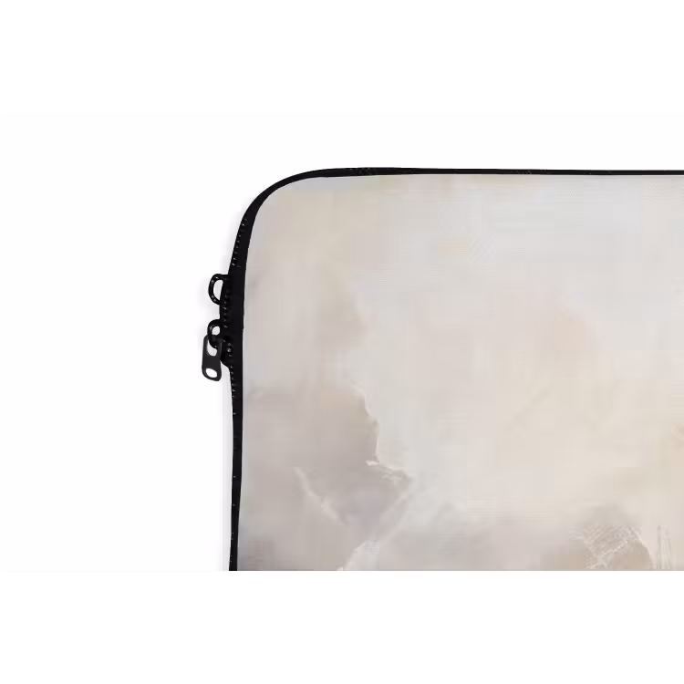 Abstract - Borstelstreken - Modern - Beige - Kunst laptophoes neopreen klein -detail