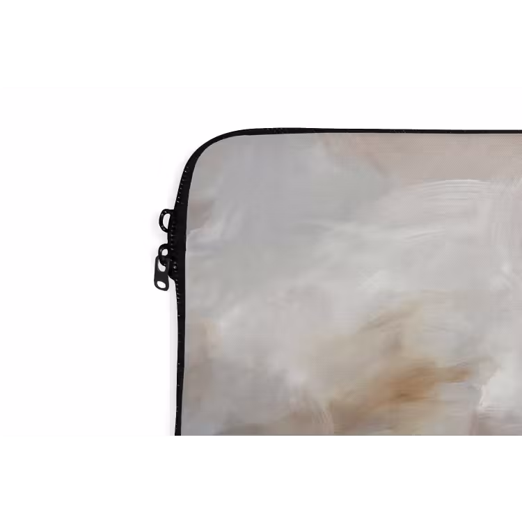 Abstract - Wolken - Sfeer - Modern - Beige laptophoes neopreen klein -detail