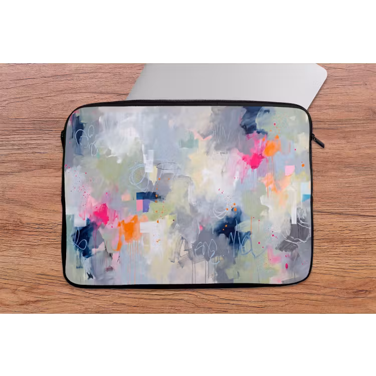 Abstract - Kleurrijk - Modern - Kunst laptophoes neopreen klein -tafel
