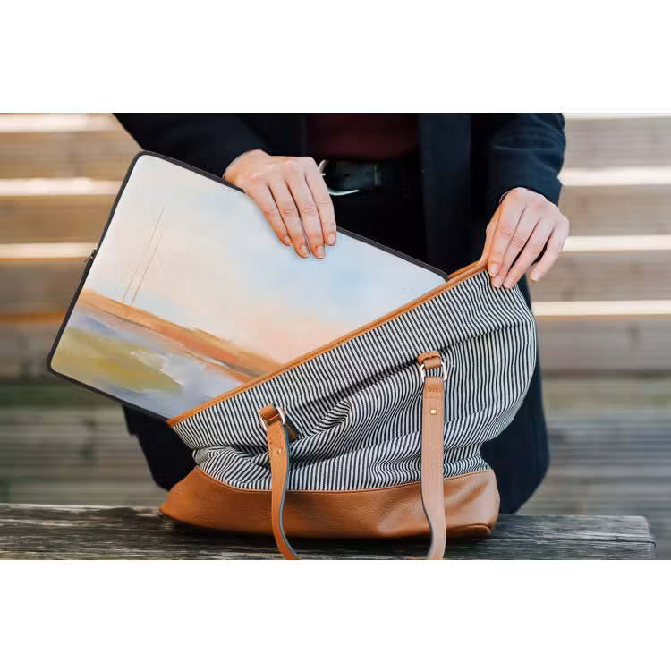 Abstract - Landschap - Horizon - Modern - Kleurrijk laptophoes neopreen klein -tas