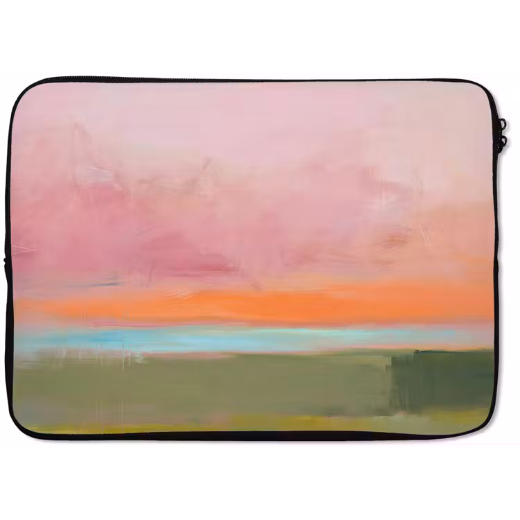 Abstract - Landschap - Modern - Roze - Oranje laptophoes neopreen klein -zkaufland3dotto