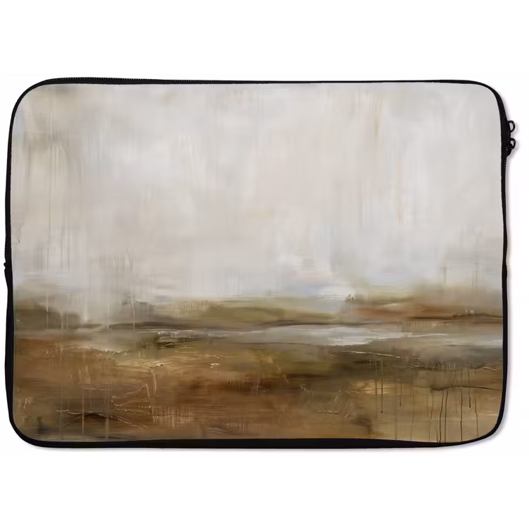 Abstract - Landschap - Natuur - Beige - Bruin laptophoes neopreen klein -zkaufland3dotto