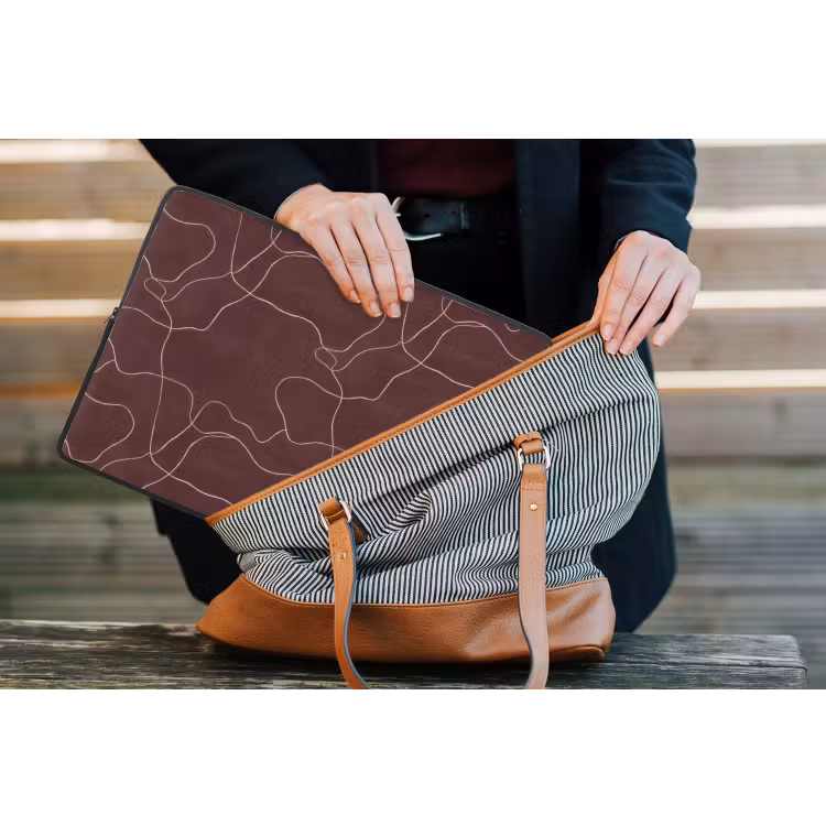 Abstract - Modern - Bruin laptophoes neopreen klein 279 -tas