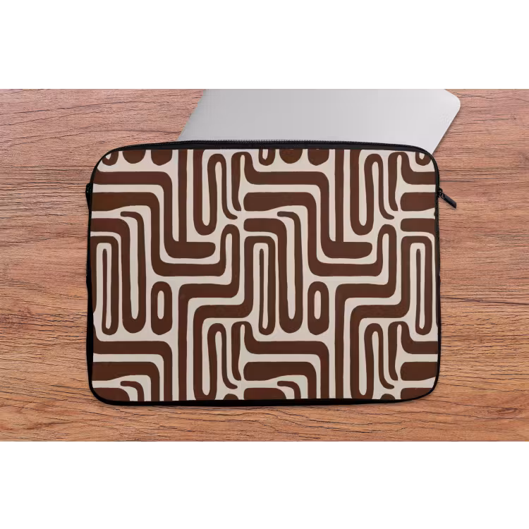 Abstract - Patroon - Bruin laptophoes neopreen klein 279 -tafel