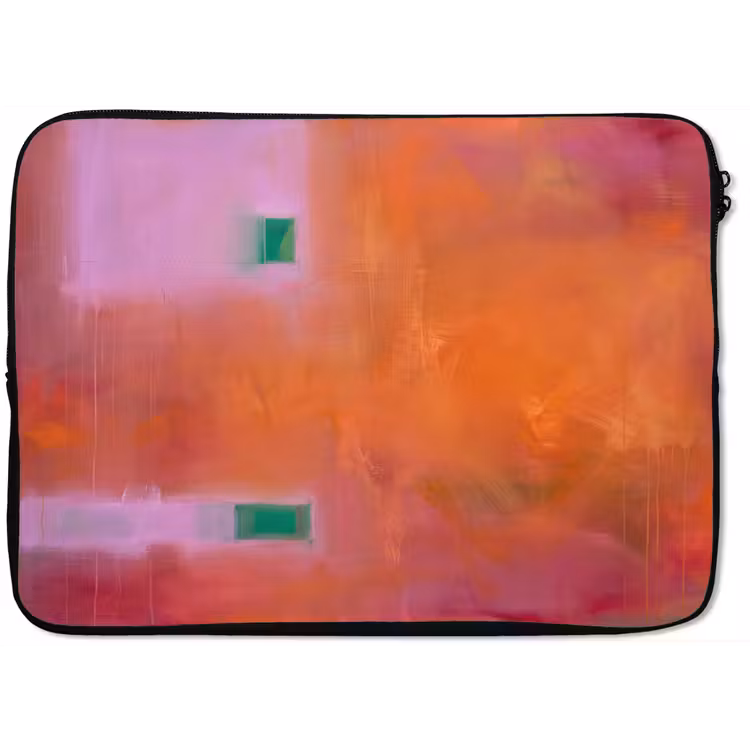 Abstract - Vlakken - Kunst - Modern - Oranje laptophoes neopreen klein -zkaufland3dotto