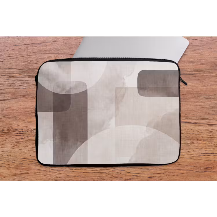 Laptop Sleeve - Abstract Shapes - Beige - Abstracte vormen - Beige laptophoes neopreen klein