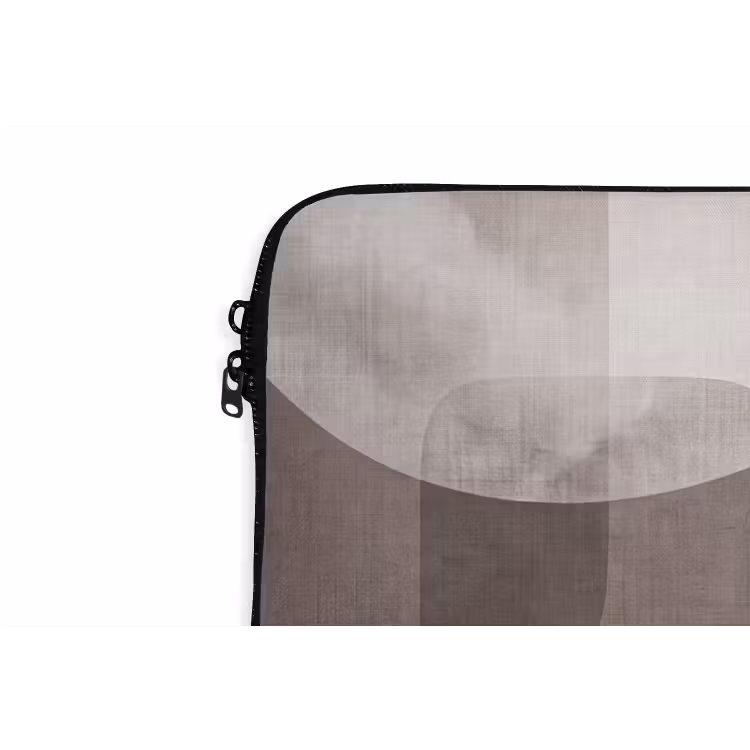Laptop Sleeve - Abstract Shapes - Beige - Abstracte vormen - Beige laptophoes neopreen klein