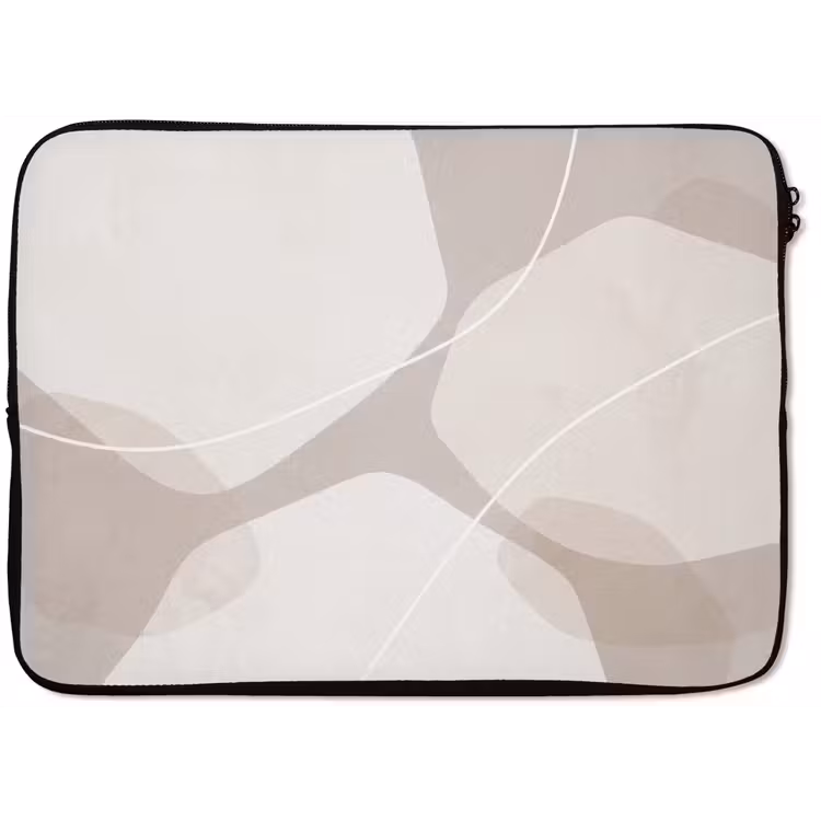 Laptop Sleeve - Abstract - Shapes - Beige - Abstract - Vormen - Beige laptophoes neopreen klein
