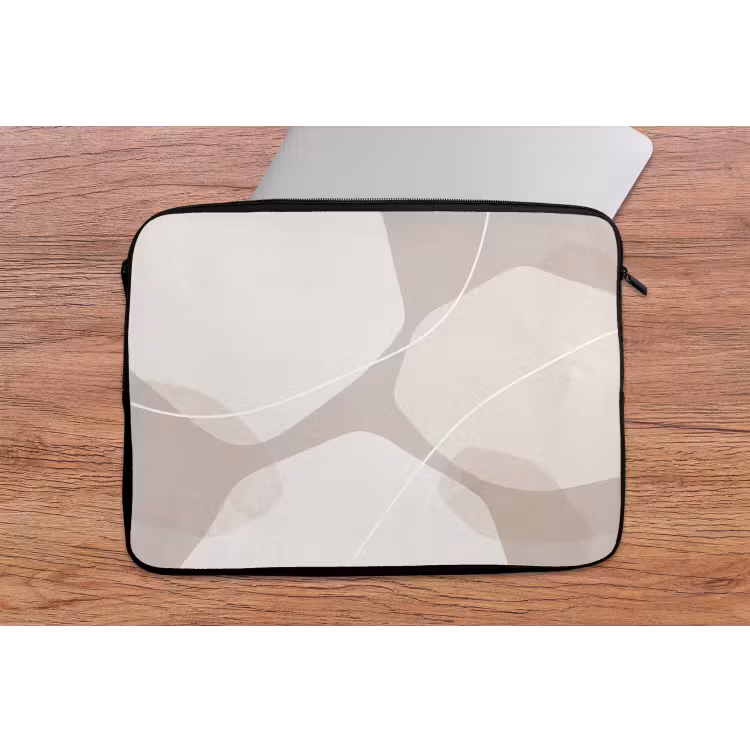 Laptop Sleeve - Abstract - Shapes - Beige - Abstract - Vormen - Beige laptophoes neopreen klein