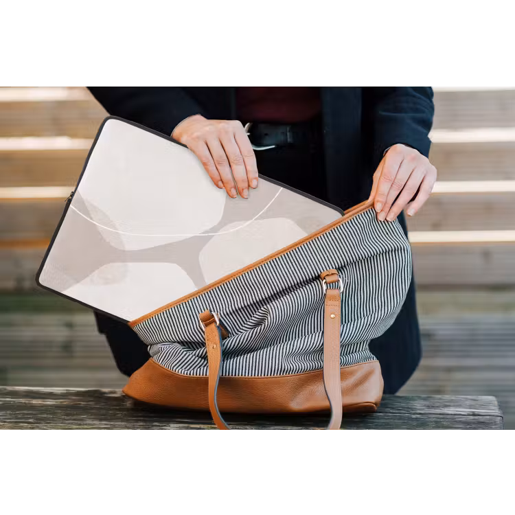 Laptop Sleeve - Abstract - Shapes - Beige - Abstract - Vormen - Beige laptophoes neopreen klein