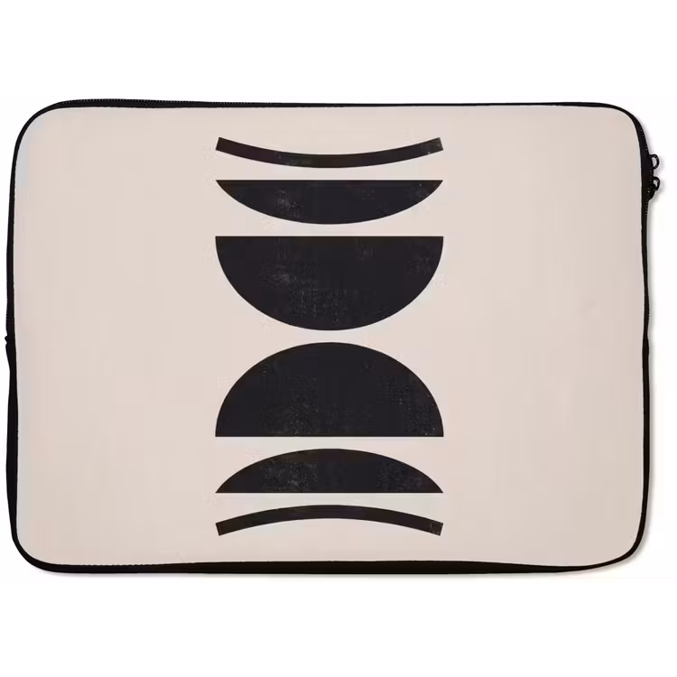 Laptop Sleeve - Abstract - Shapes - Black - Abstract - Vormen - Zwart laptophoes neopreen klein