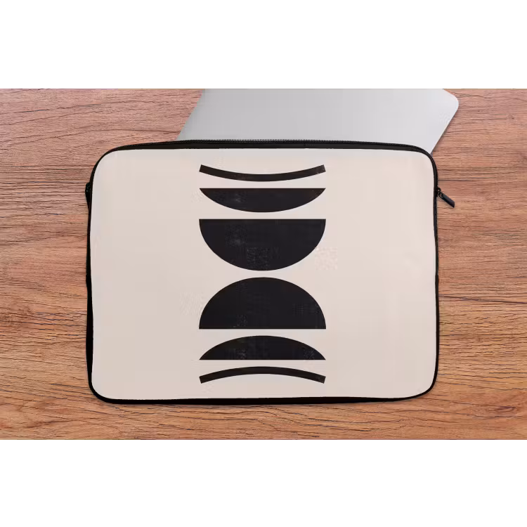 Laptop Sleeve - Abstract - Shapes - Black - Abstract - Vormen - Zwart laptophoes neopreen klein