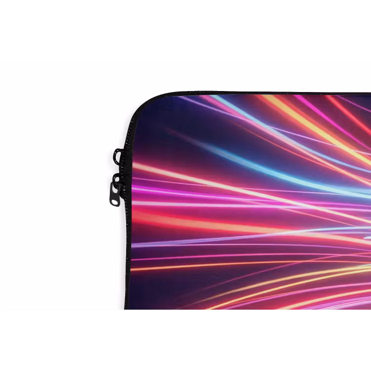 Abstract - Swirl - Futuristic - Neon laptophoes neopreen klein -detail