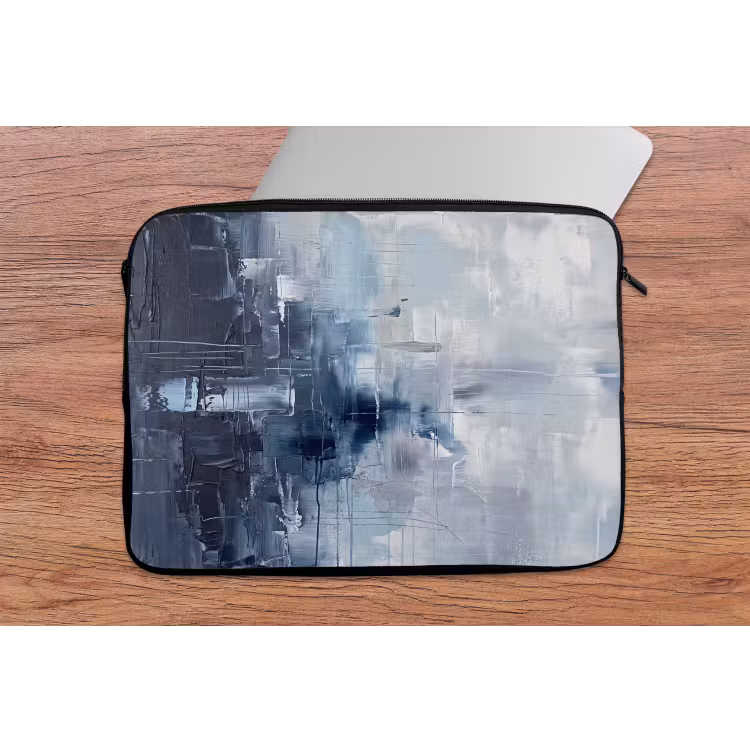 Abstract - Textuur - Kunst - Modern - Blauw laptophoes neopreen klein -tafel