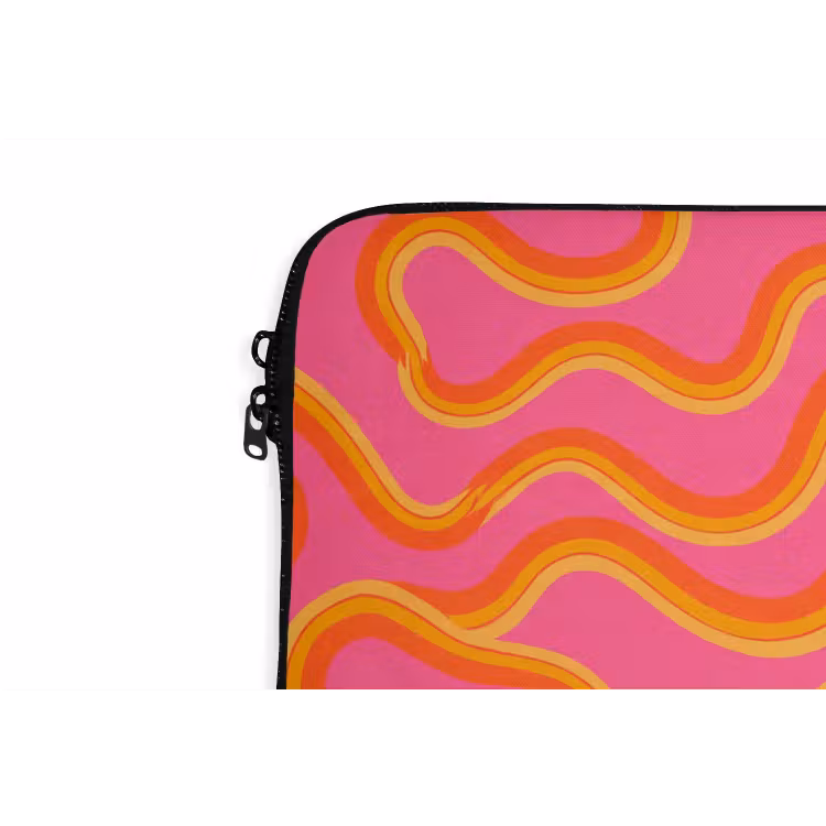 Abstract - Golvende lijnen - Modern - Kleurrijk laptophoes neopreen klein -detail