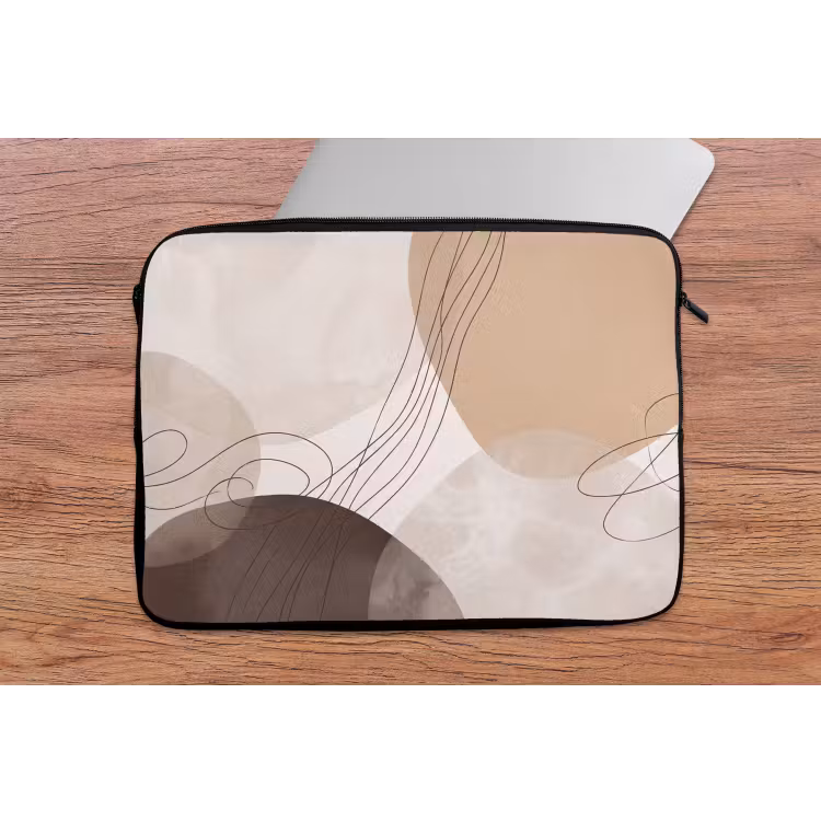 Laptop Sleeve - Abstraction - Beige - Modern - Abstractie - Beige - Modern laptophoes neopreen klein